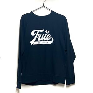 True Religion Black Crew Neck Pullover Sweatshirt Womens Sz Womens M